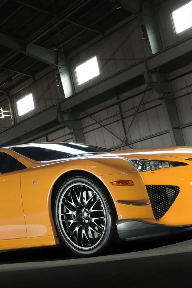 лексус, вид сбоку, lexus lfa, оранжевый, sideview