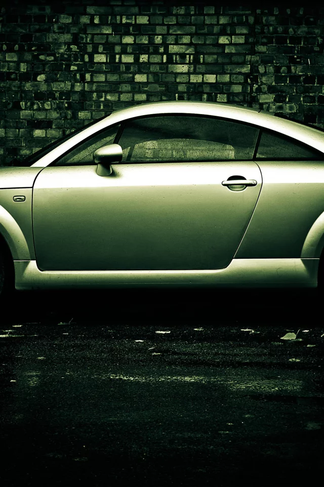 audi tt, стена, мокрая, капли, боком