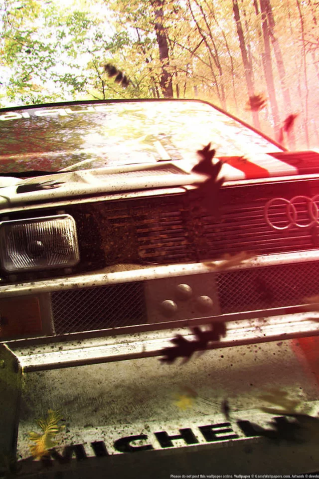 dirt 3, игра, машина, листья