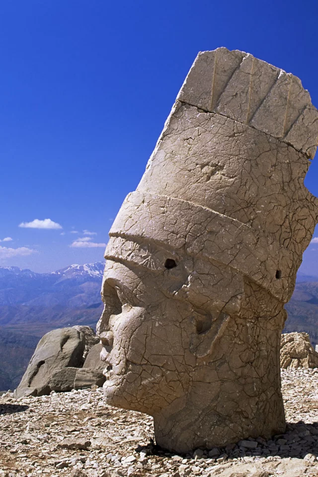 вершины, каменные, статуи, гор