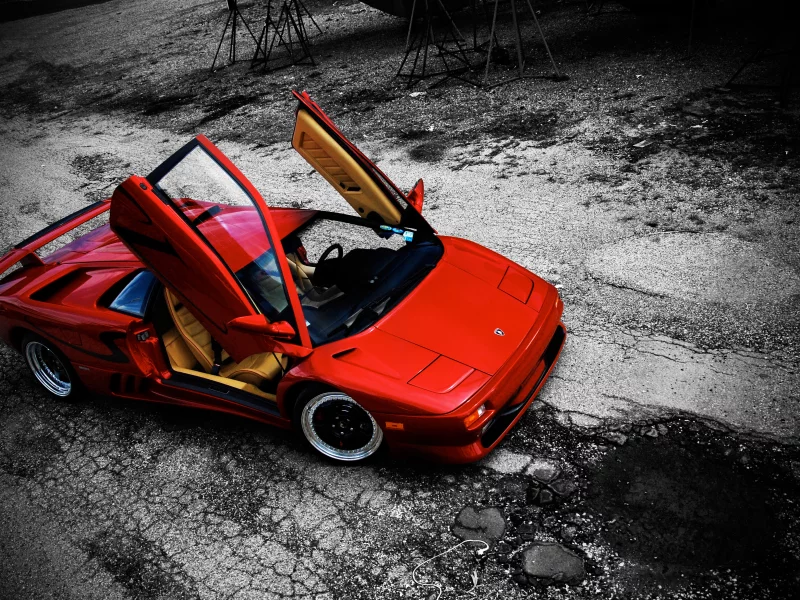 diablo, red, lamborghini