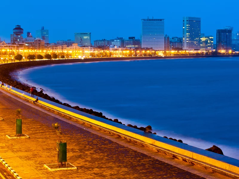 mumbai, здания, огни, india, индия, набережная, мумбаи