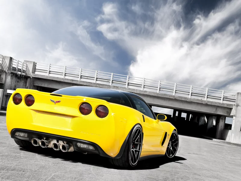 задняя часть, chevrolet, yellow, шевроле, corvette, adv1, z06, жёлтый, корвет