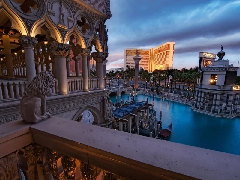 вечер, las vegas, пейзаж