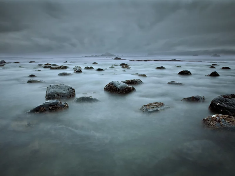 вода, облака, камни, орегон