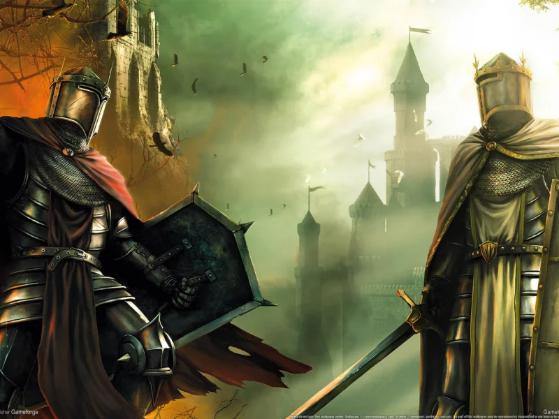 battleknight, замки, рыцари, меч, щиты
