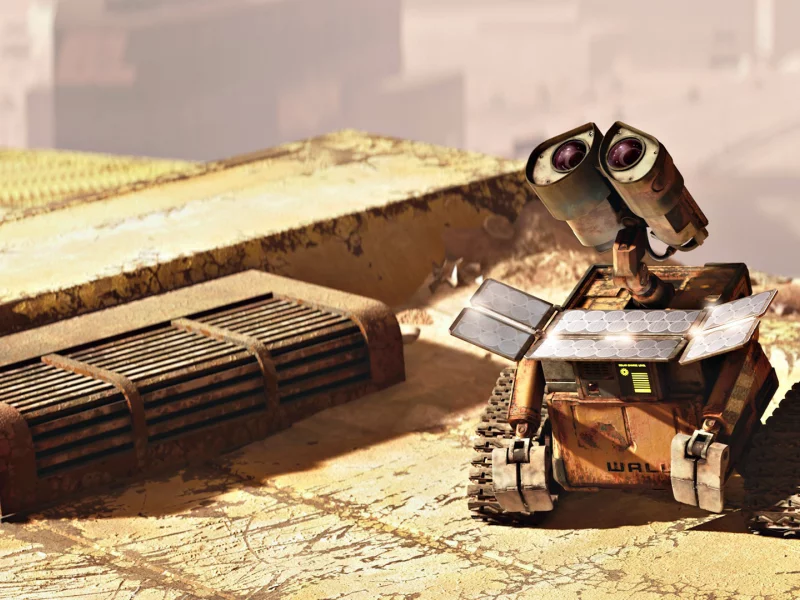 подзарядка, солнечная батарея, walle, робот