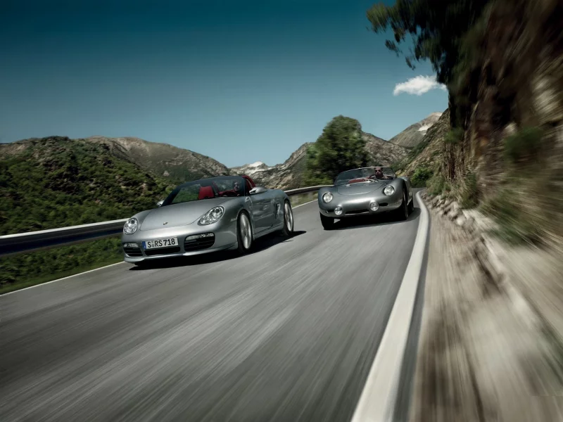 горная дорога, скорость, старый и новый, небо, porsche