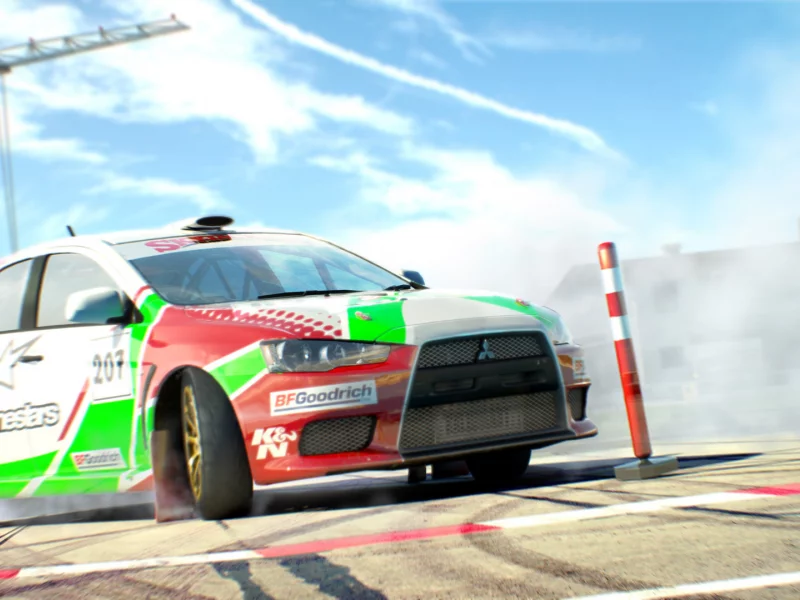 mitsubishi, dirt 3, gymkhana, игра, занос, поворот, game, трасса