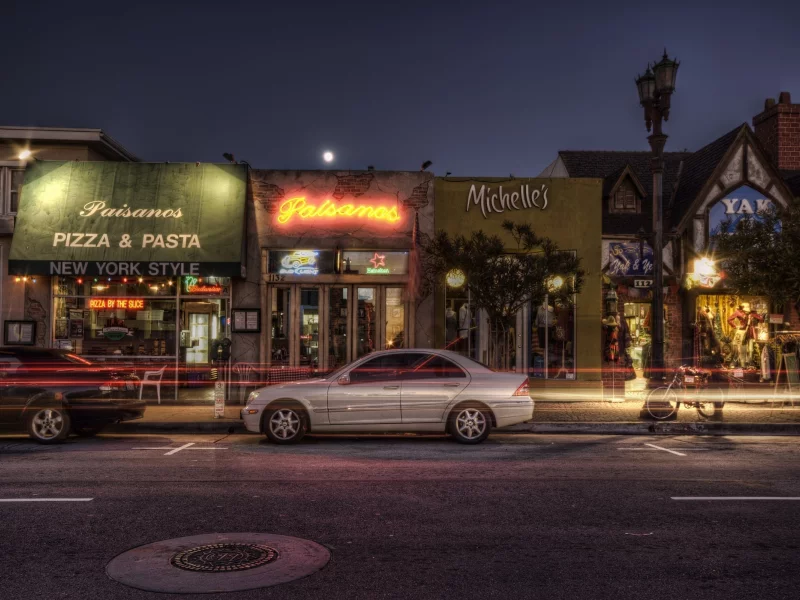 hermosa beach, night, ca, калифорния, pizza, ночь, california