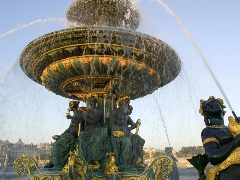 конкорд, paris, франция, france, фрагмент, place de la concorde, париж, fountain, фонтан, площадь согласия, золото, скульптуры