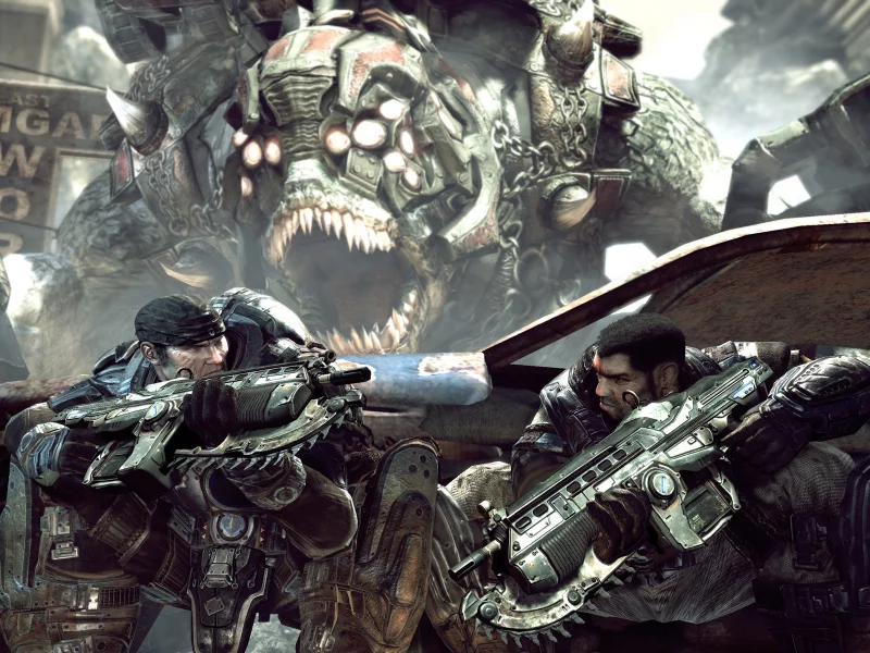 marcus fenix, gears of war, оружие, игра