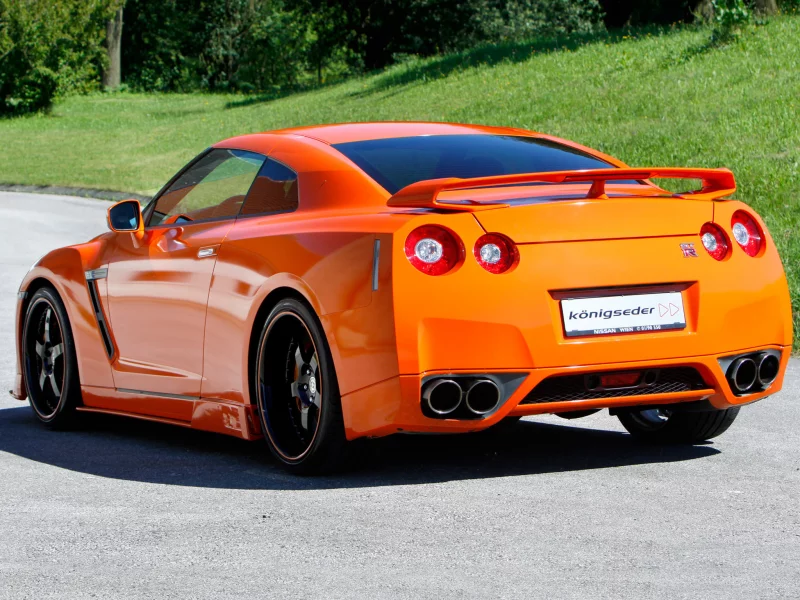 orange, nissan, koenigseder, gt-r, задняя часть, ниссан, оранжевый