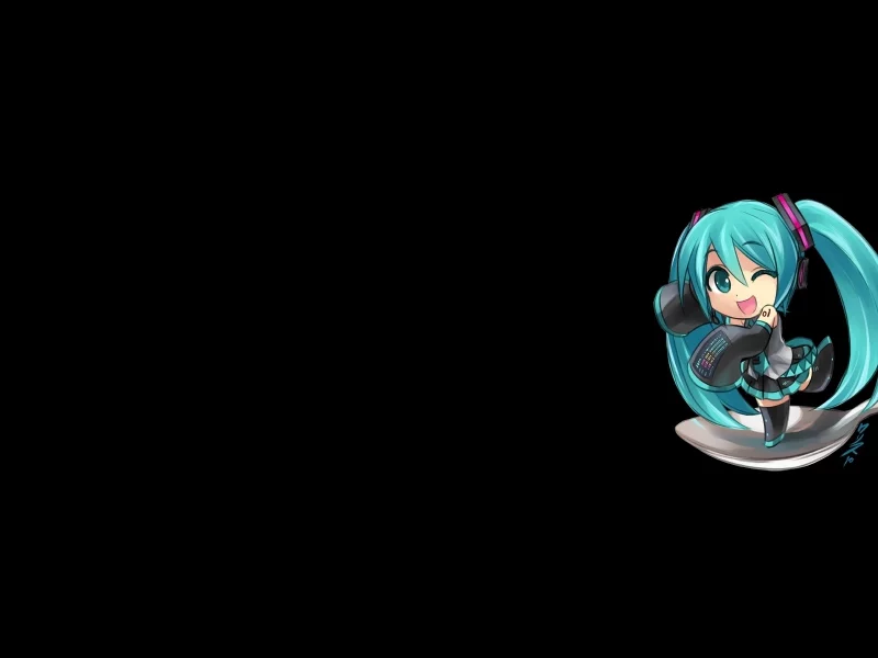 vocaloid, минимализм, ложка, hatsune miku, chibi