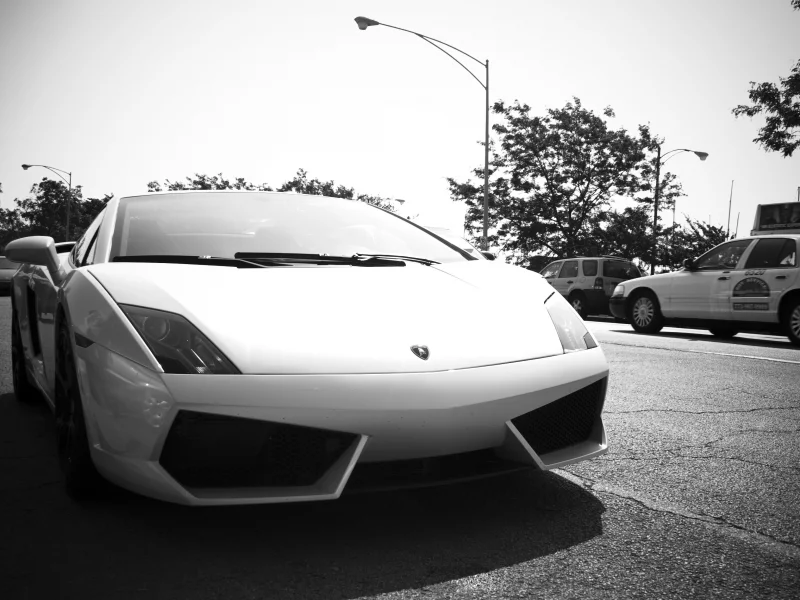 город, чб, auto, lamborghini gallardo, wallpapers, движение, cars, city, фото, lp560 4