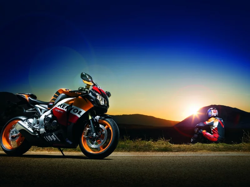 блик, закат, cbr, мотоцикл, honda, мотоциклист, хонда, fireblade
