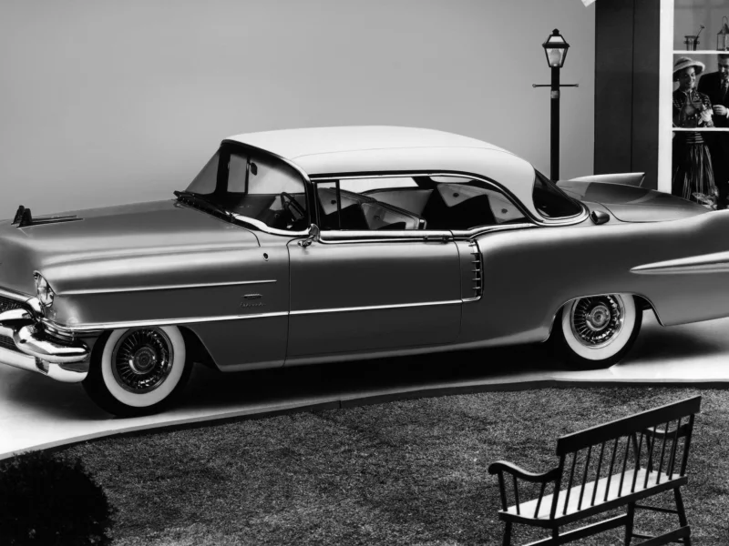 черно-белая, ретро, cadillac eldorado