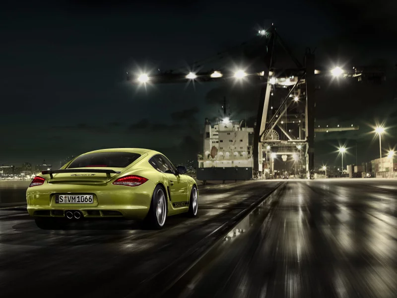 cayman r, порт, дорога, скорость, ночь, краны