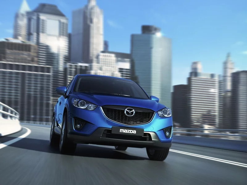 cx-5, дорога, город, mazda, мазда, синяя, дома