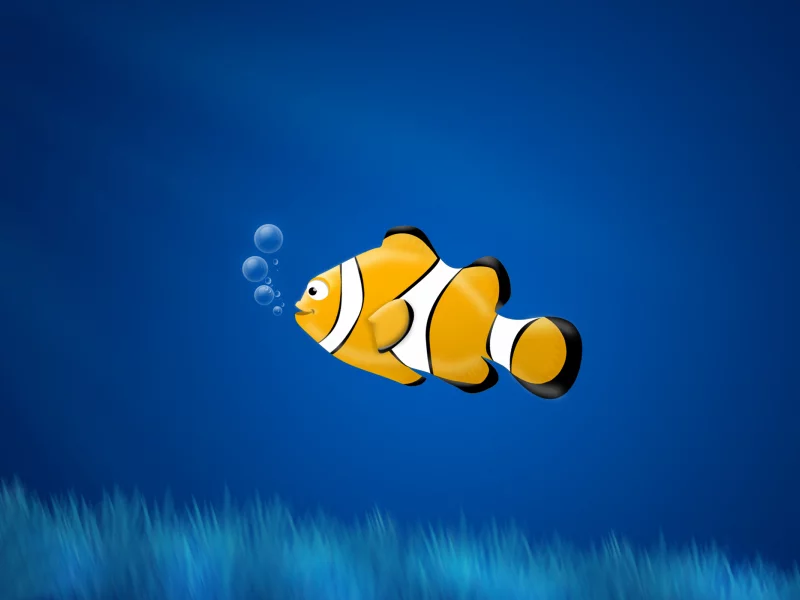 рыбка, crown fish, пузыри