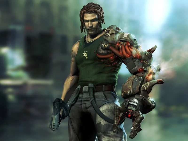 рука, bionic commando, пистолет