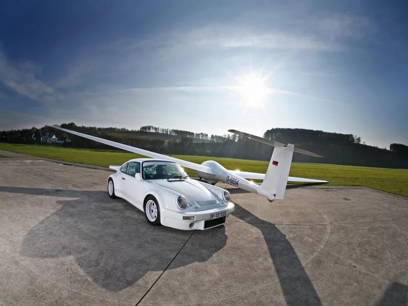 машина, порше, wallpapers, солнце, обои, cars, самолёт, авто, аэродром, 911, porsche