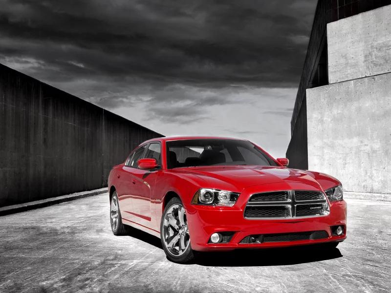 dodge, charger, красный
