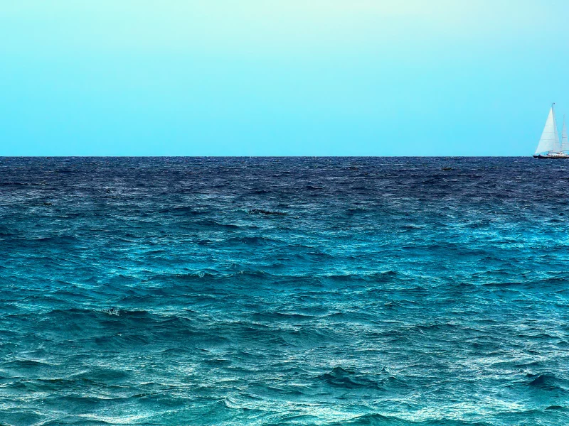 парусник, море, волны