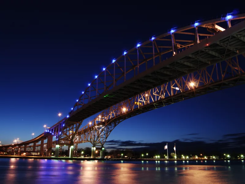 ontario, bridge, canada, and, water, blue, michigan, usa