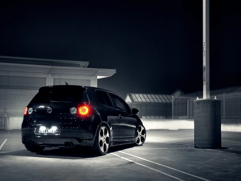 огни, wallpapers, auto, gti, city, parking, vw, cars, ночь, volkswagen, golf, cars wall