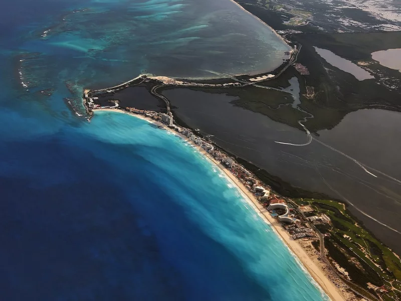 beach, cancun, sea, mexico, view
