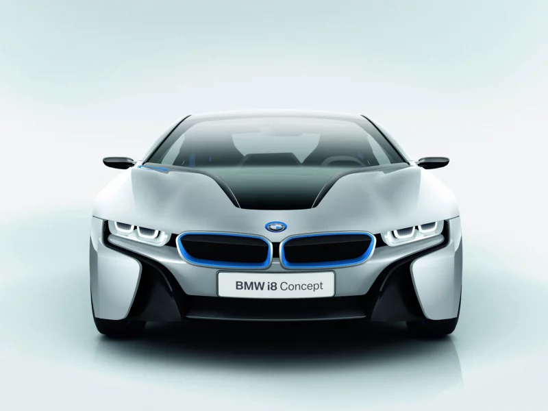 concept, i8, широкоформатные, бмв, фон, капот, bmw, концепт, фары, голубой, обои 2560х1600