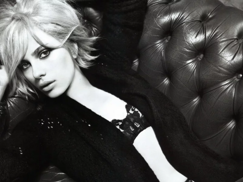 scarlett johansson, черно-белая, блондинка, скарлетт йоханссон