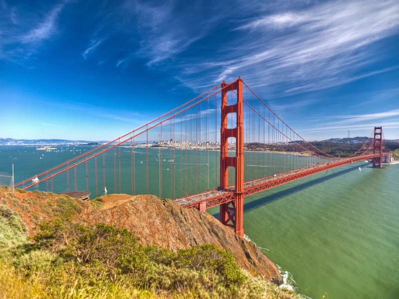 обои, висячий мост, san francisco, золотые ворота, пролив, мост, город, сан-франциско