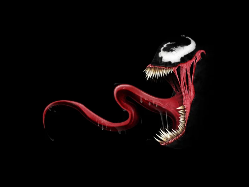 venom, чёрный, язык