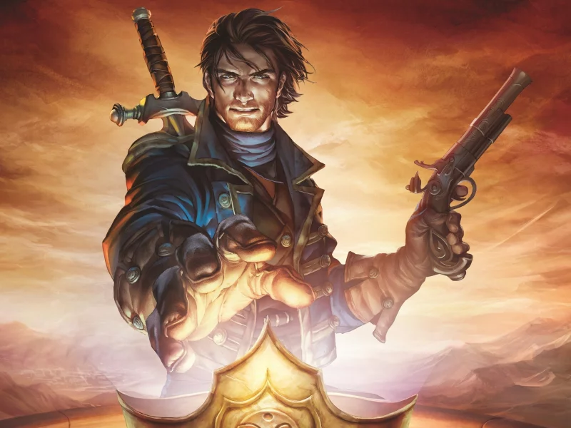 fable 3, меч, пистоль, artwork, парень, корона