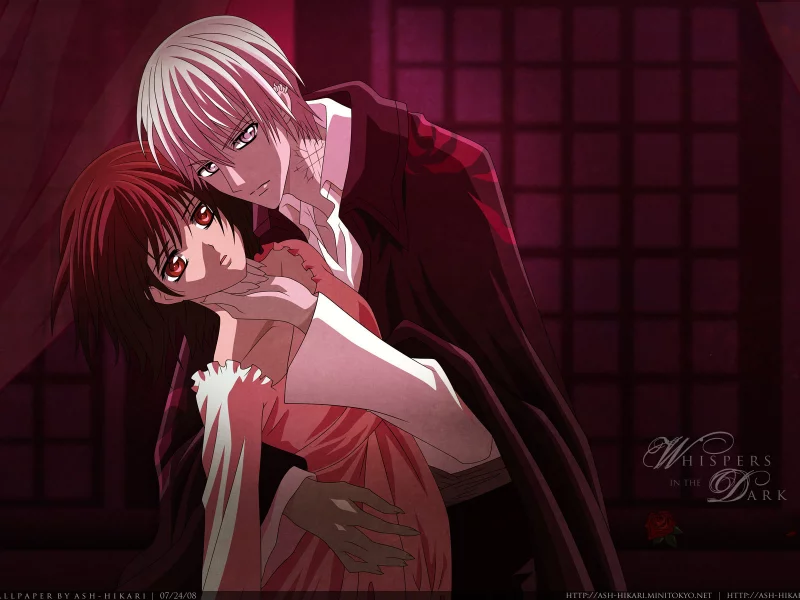 vampire knight, отношения, романтика, пара, парень, любовь, объятия, девушка