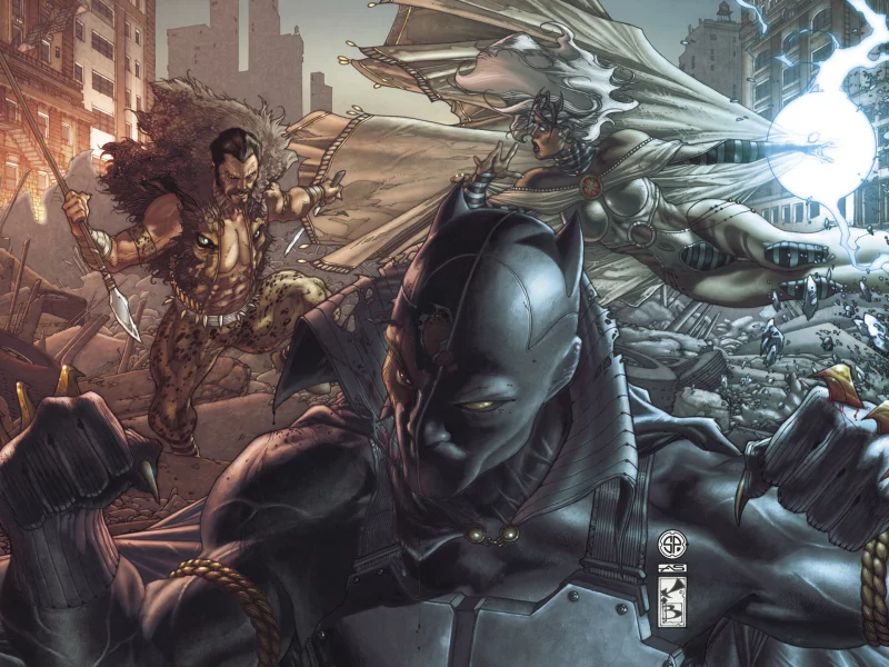 пантера, супергерои, разрушение, маска, город, драка, black panther, черная