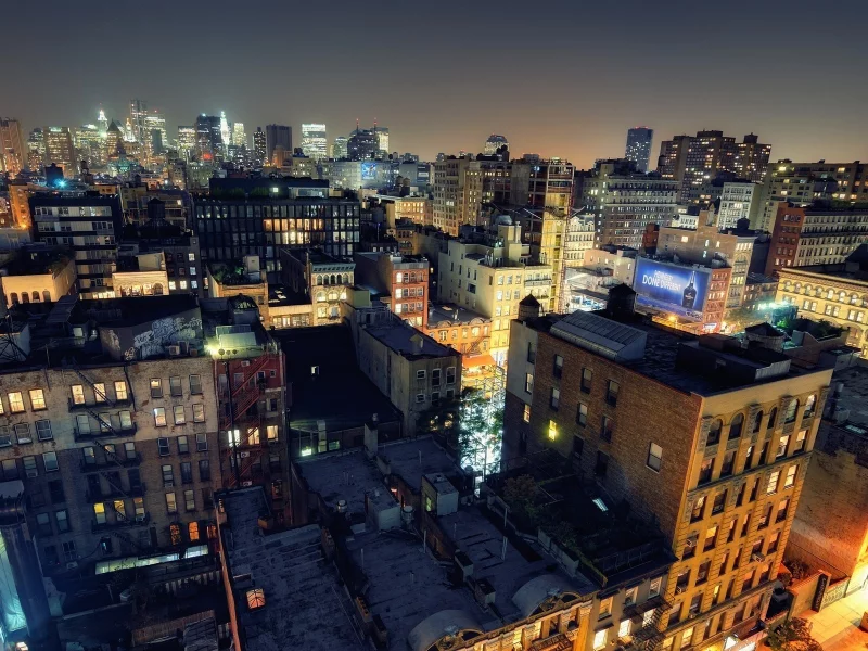 usa, lower manhattan, noho on down, ночь, night, new york city, нью-йорк, огни, roof, nyc