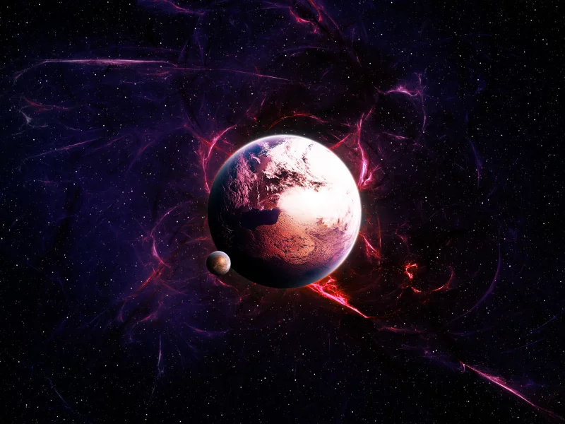 сияние, planet, спутник, звезды, stars, планета