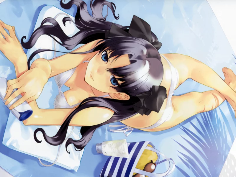 девушка, взгляд, fatestay night, tohsaka rin