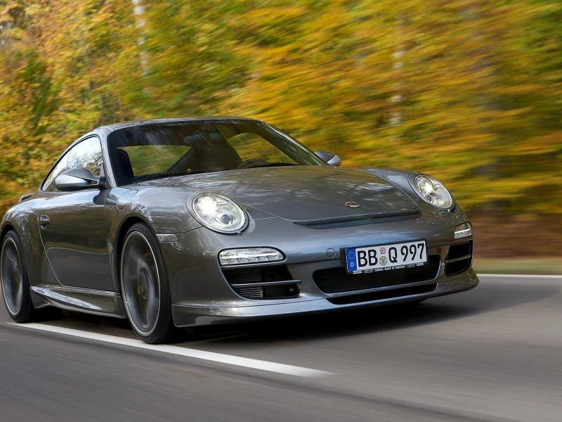 car, лес, скорость, porsche, дорога, speed, road