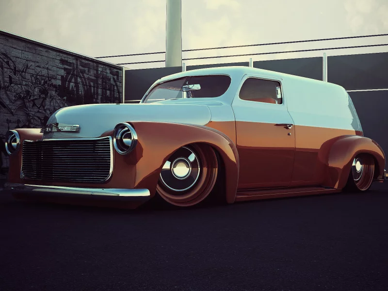 oldcar, panel van, chevrolet