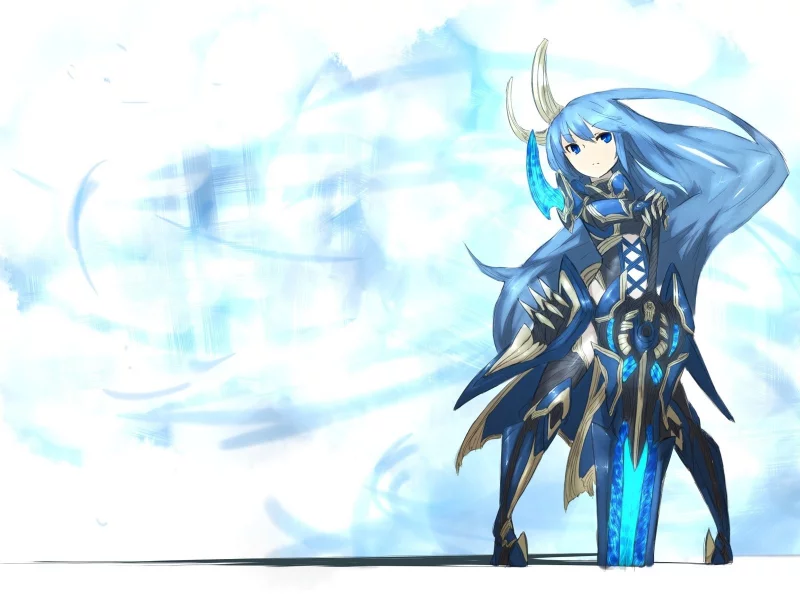 sword, usagi, shirogane, девушка, warrior, girl, меч, синий