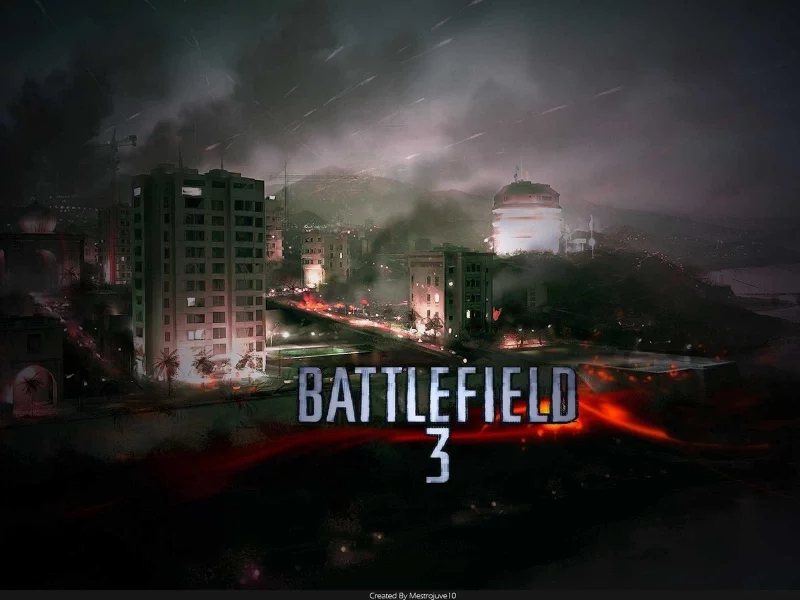 ночь, война, battlefield 3, разрушенный, город