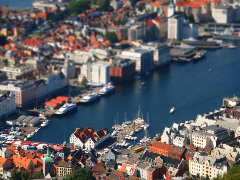 залив, tiltshift, порт, дома, яхты