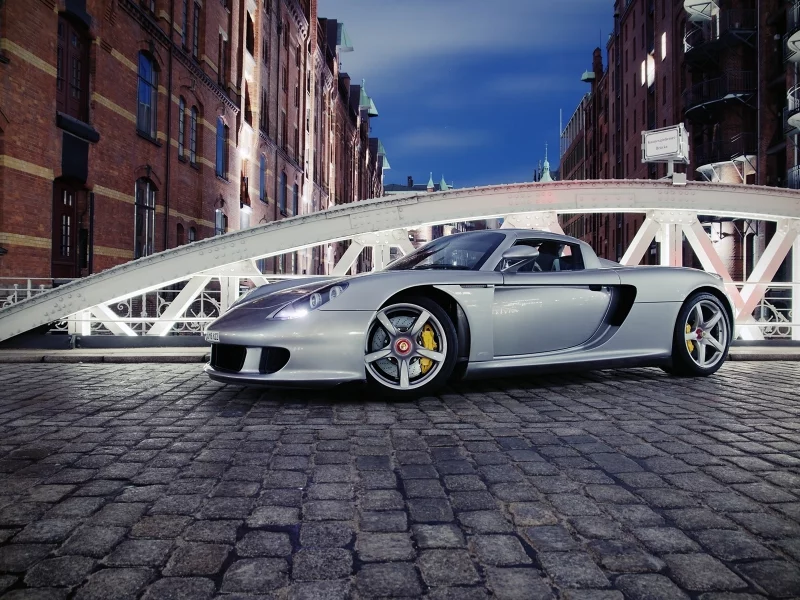 cars, cars, porsche carrera gt, auto, car walls, wallpapers, обои город, улица, сity, вечер, авто, город