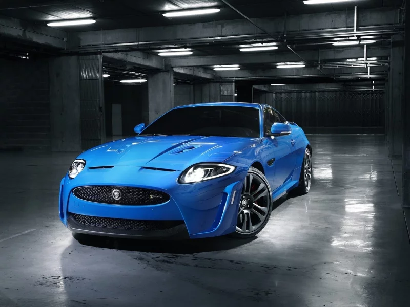 синий, jaguar xkr s 2011, гараж, ягуар, фото