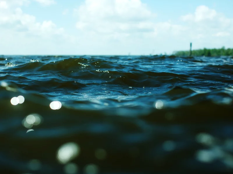 волны, озеро, подводная съёмка, вода