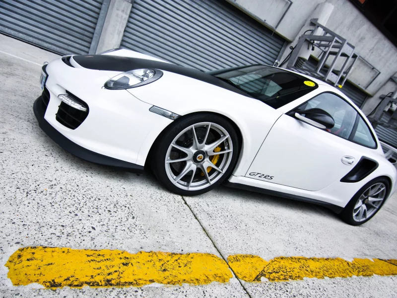 порш, porsche, porsche 997 gt2 rsm porsche 997, вид сбоку, белый, суперкар, порше, авто, автомобиль, машина
